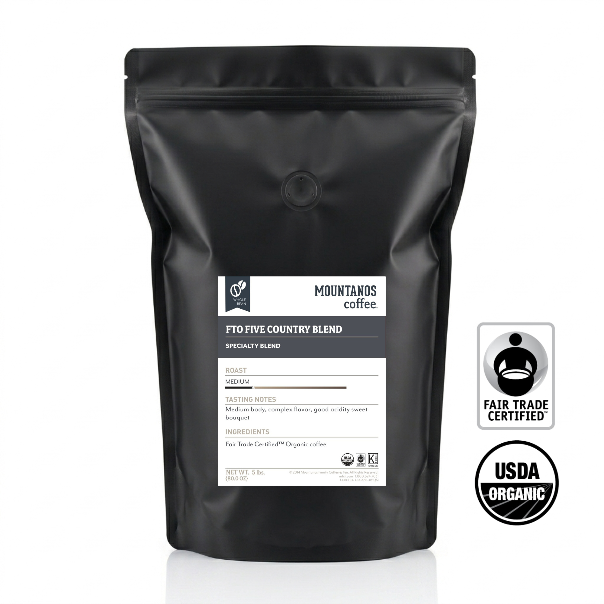 Fair Trade Organic Five Country Blend - Medium