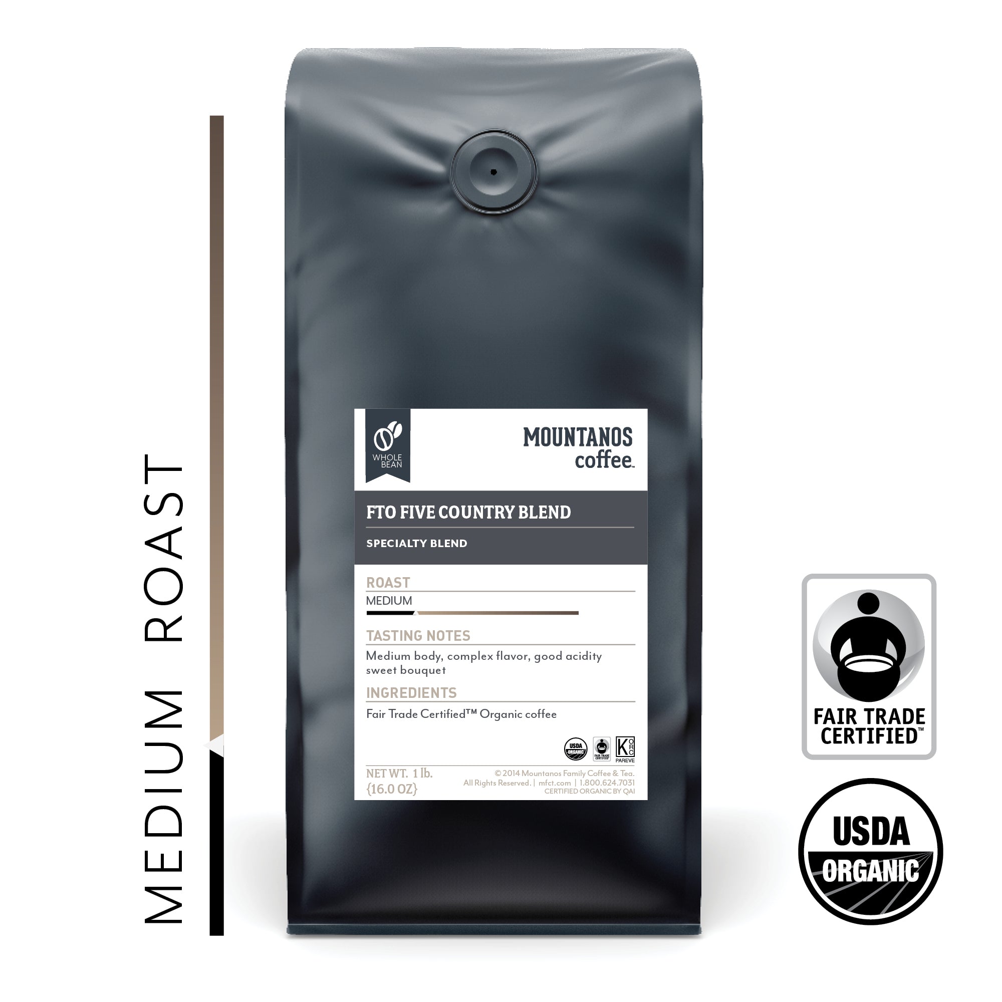 Fair Trade Organic Five Country Blend - Medium